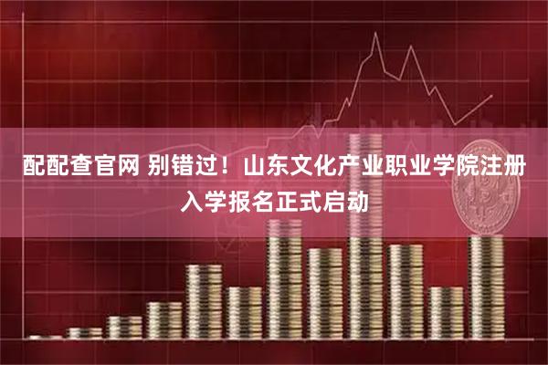 配配查官网 别错过!山东文化产业职业学院注册入学报名正式启动